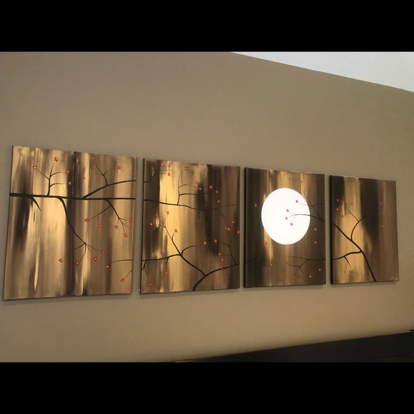 4 canvases in 1 painting - Picture 2 of 4